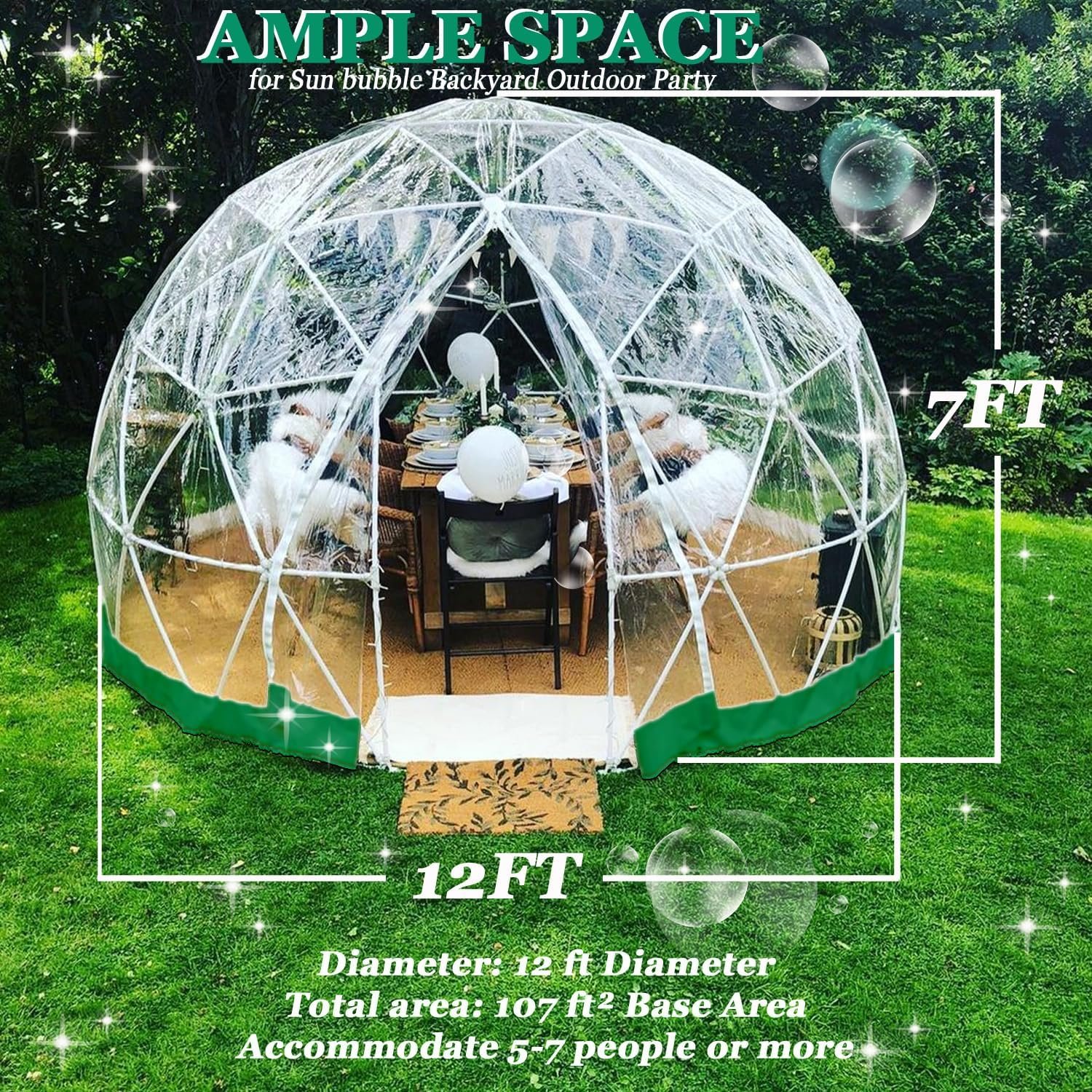 1741925595 Garden Dome Igloo 12FT Clear Bubble Tent Outdoor for Garden Weather Proof Pod Camping Patio Igloo Tent for Backyard Canopy Gazebos Screen House Room Lean to Greenhouse.jpg