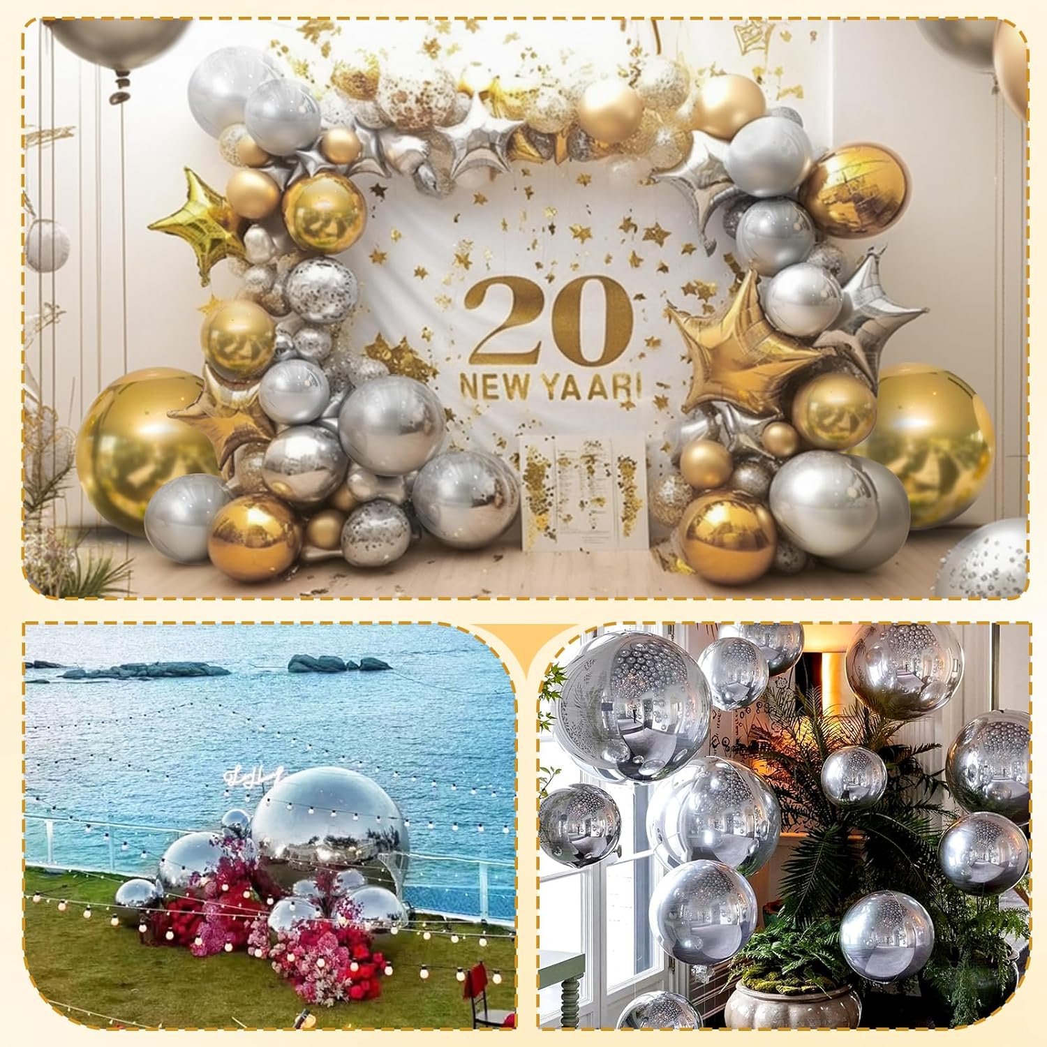 1742224392 Gold 6PCS Inflatable Mirror Ball Set Reusable Big Shinny Balls Large Event Decoration Balloon PVC Disco Bubble Balloon with Electric Pump For Party Wedding Decor.jpg
