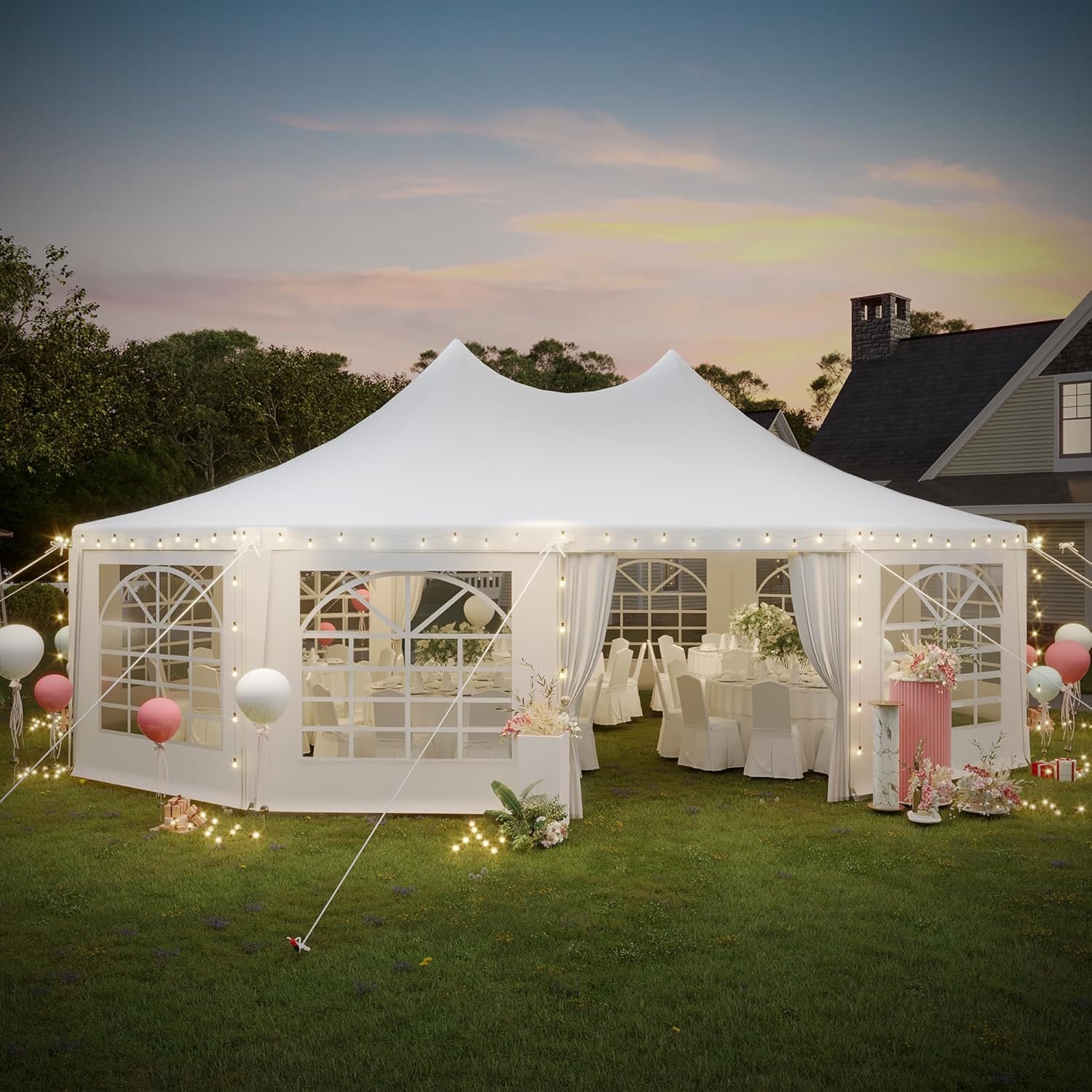 EROMMY 29x23ft Party Tent White Wedding Tent Dodecagonal Heavy Duty.jpg