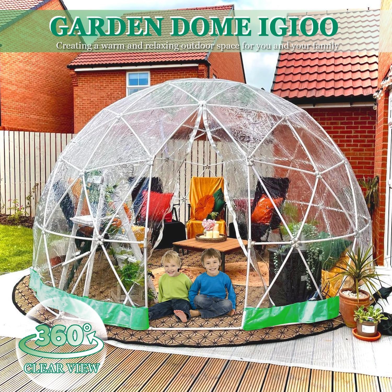 Garden Dome Igloo 12FT Clear Bubble Tent Outdoor for Garden Weather Proof Pod Camping Patio Igloo Tent for Backyard Canopy Gazebos Screen House Room Lean to Greenhouse.jpg