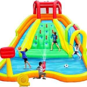 Inflatable Water Double Slides Park Bounce House with Arched Water.jpg