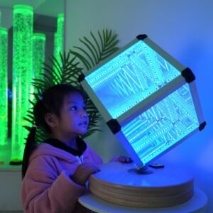 Rotating Magic Cube Sensory Therapy Infinity Prismatic Reflection Mirror LED.jpg