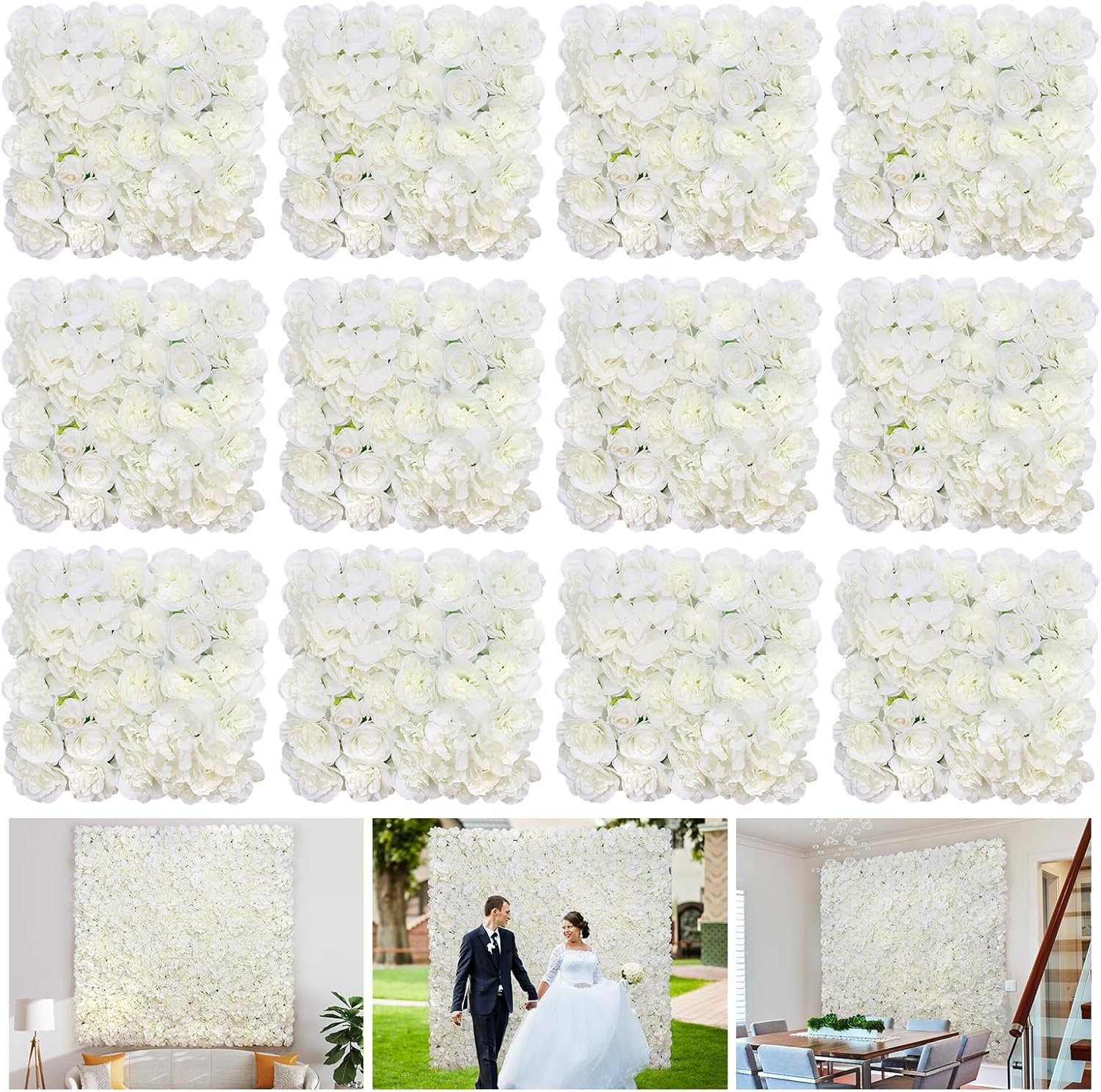 Silk Flower Wall Panels Backdrop 15 15inch 12Pcs Wedding.jpg