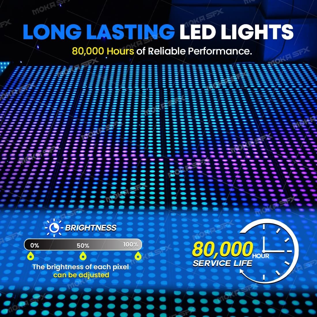 1744870409 Pixel Mapping Led Dance Floor Tile Tempered Glass with Flight Case Wired LED Floor Panels APP Control for Club Wedding Stage Show 50x50cm Per Piece 8x8FT25PCS.jpg