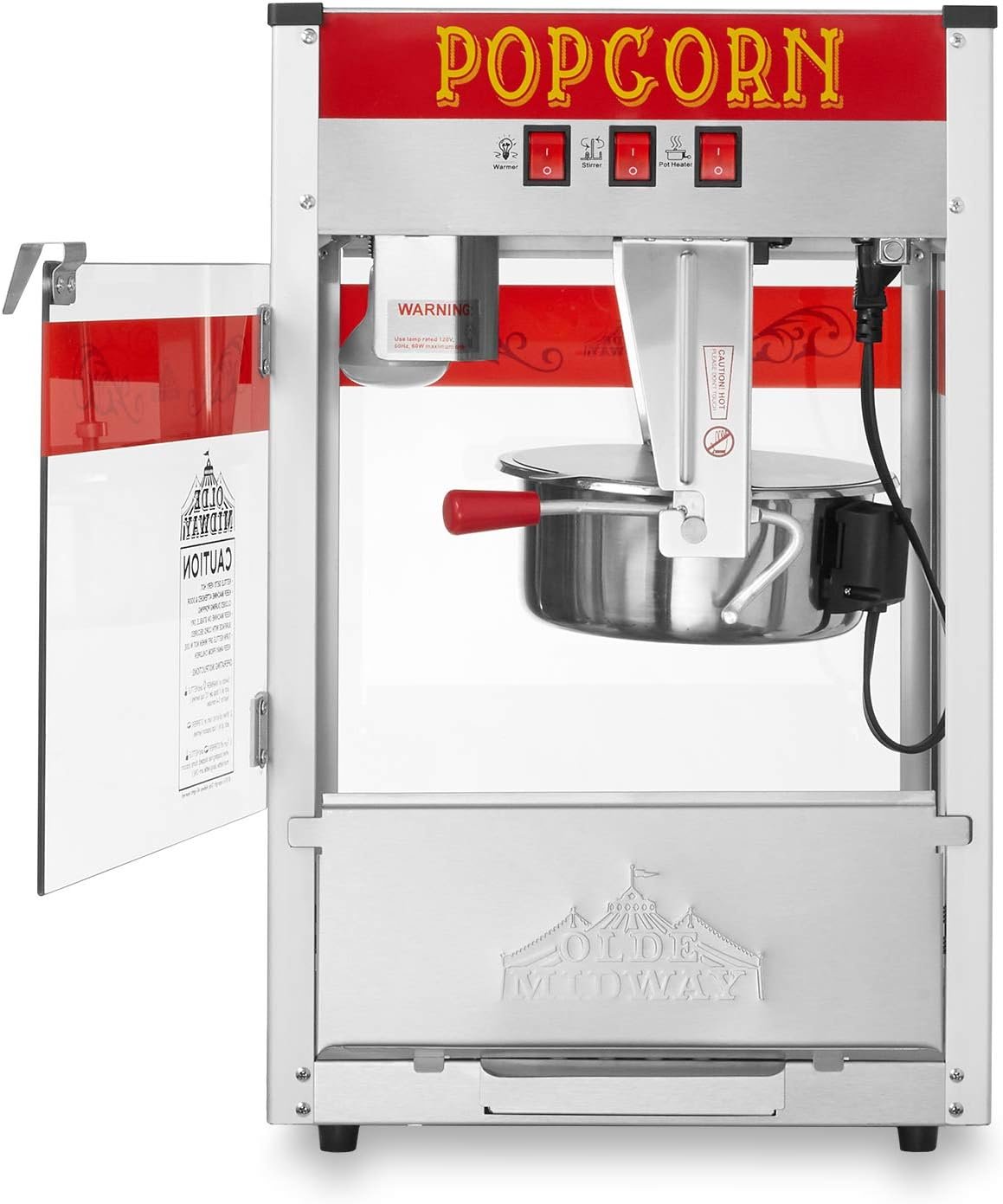 1745824399 Olde Midway Commercial Popcorn Machine Maker Popper with 8 Ounce Kettle Red.jpg