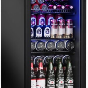 Beverage Refrigerator Cooler 120 Cans Freestanding Mini Fridge Cooler with Glass.jpg