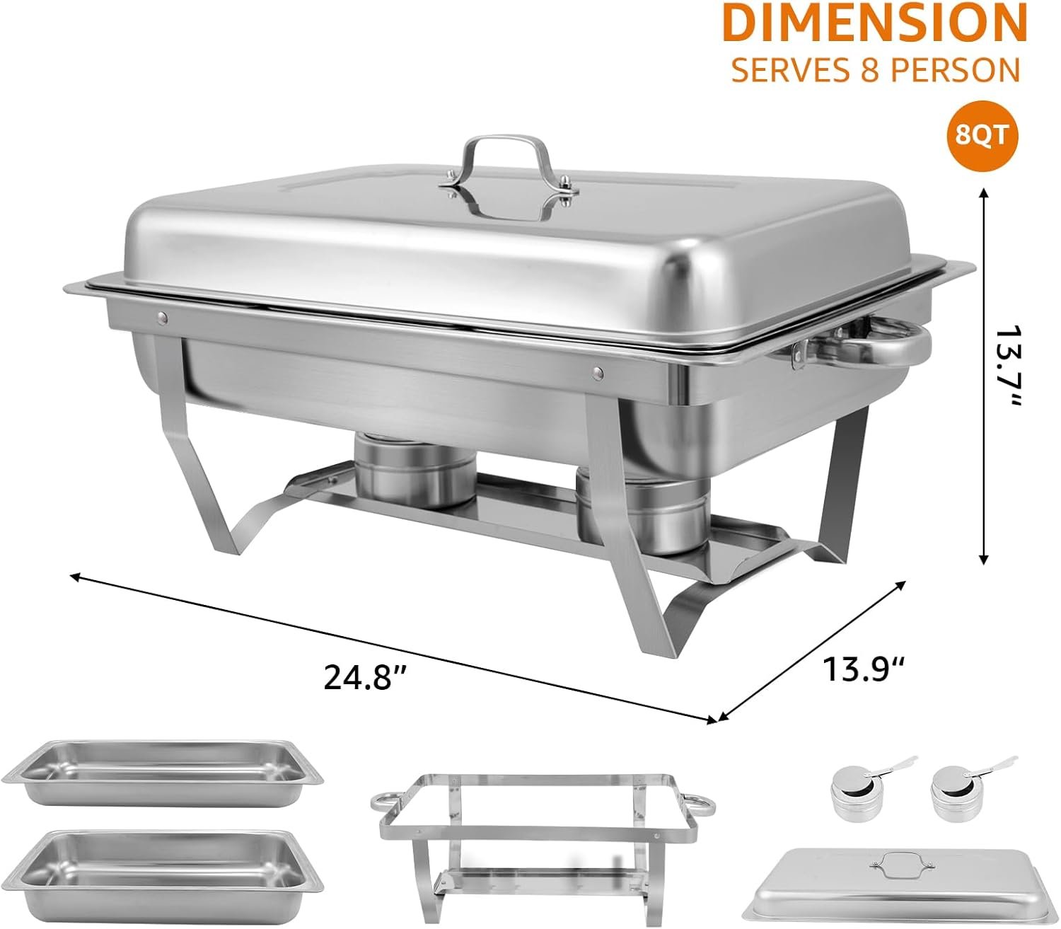 Chafing Dish Buffet Set 8QT Stainless Steel Chafing Dishes for Buffet Full Pan Chafing Dish Buffet Servers and Warmers for Party WeddingCatering 5 PACK.jpg