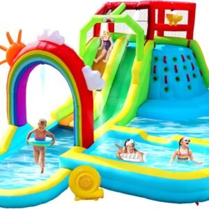 Inflatable Water Double Slides Park with Blower Bouncy Castle with.jpg