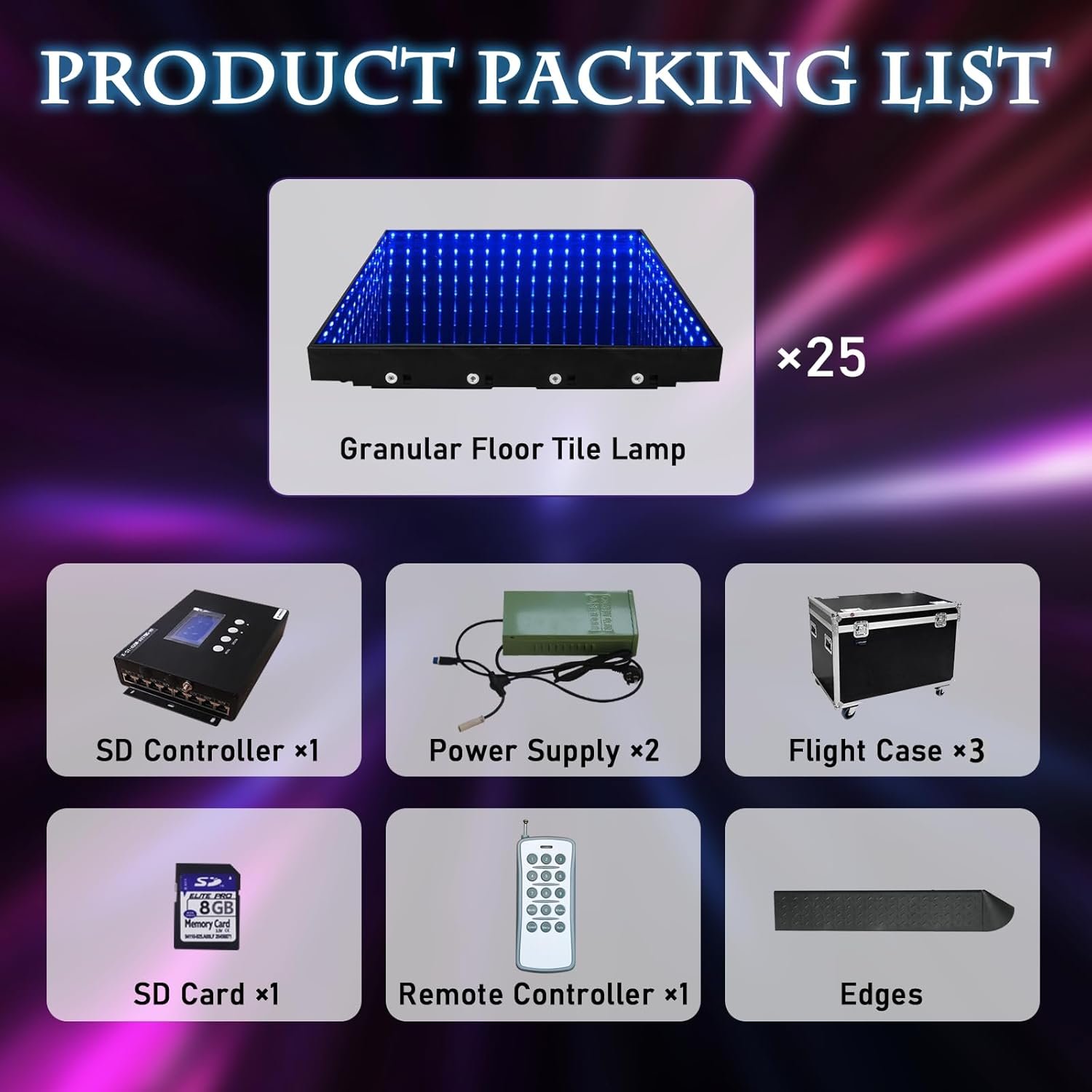 1746173595 3D Dance Floor Stage Lights 25PCS 8 8ft Tempered Glass with Flight Case Infinity Mirror Panel 3D Effect LED Dance Floor for Wedding Party 3D Magnetic.jpg