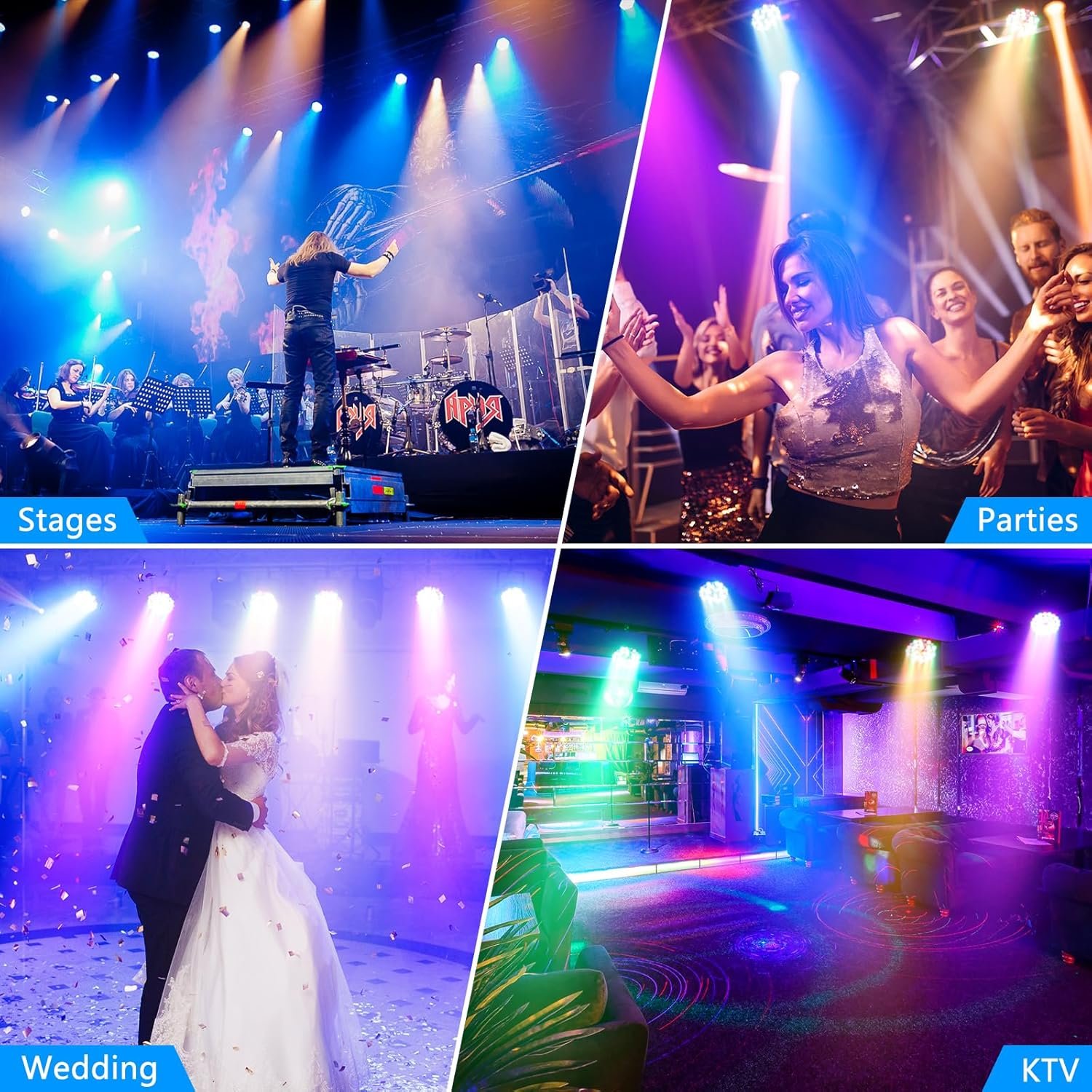 1747019600 36 LED Stage Lights Corded RGB Par Lights 47 CH LED Stage Lights LED Par Can with Sound Activated DMX 512 Remote Par Lights for Wedding Birthday Show Party KTV 8 Pack.jpg