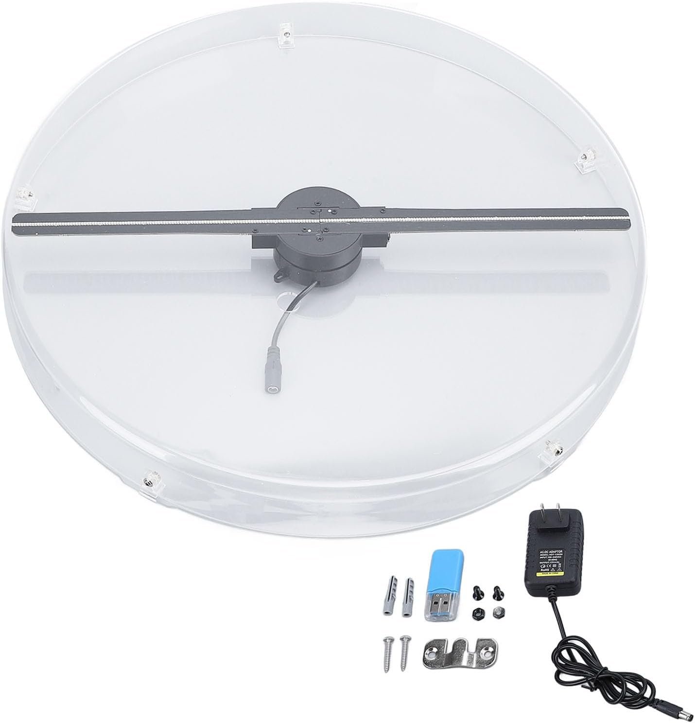 1747044799 3D Hologram Fan Desktop Hologram Advertising Display Fan with Transparent Cover 256 LED 3D Holographic Projector for Mall Shop Restaurant Hotel US Plug.jpg