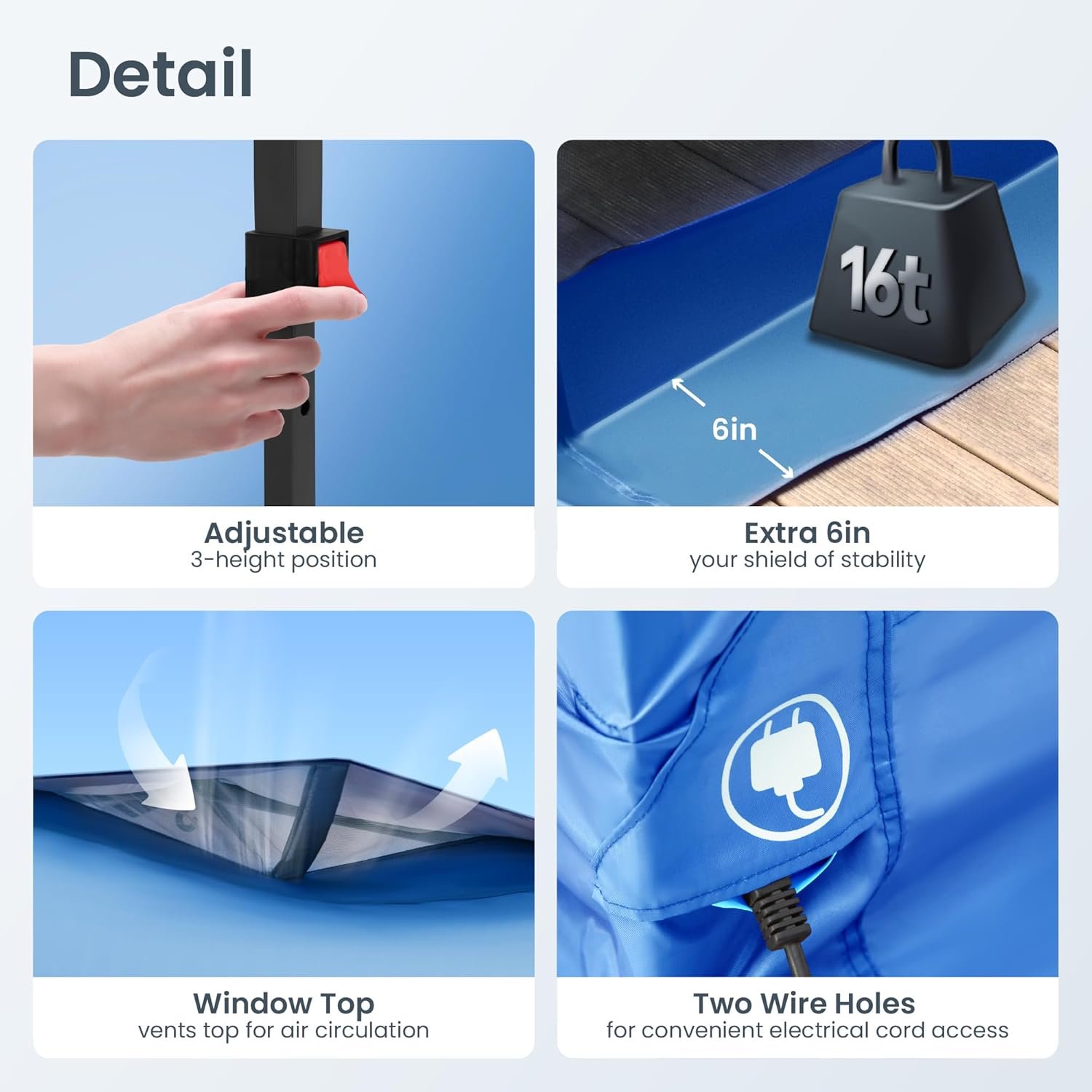 1748243595 PHI VILLA 10 x 10 Pop Up Canopy Tent with Netting Instant Gazebo Ez up Screen Party Tent House Room with Carry Bag Height Adjustable for Outdoor Garden Blue.jpg