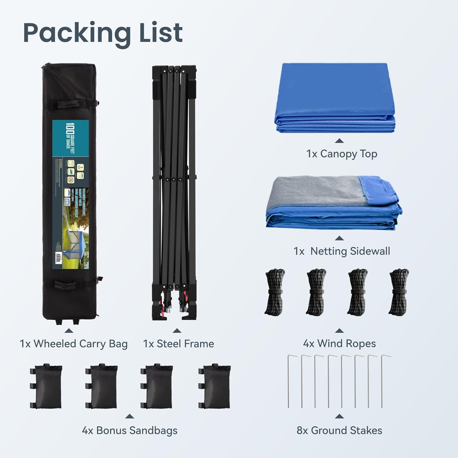 1748243598 PHI VILLA 10 x 10 Pop Up Canopy Tent with Netting Instant Gazebo Ez up Screen Party Tent House Room with Carry Bag Height Adjustable for Outdoor Garden Blue.jpg