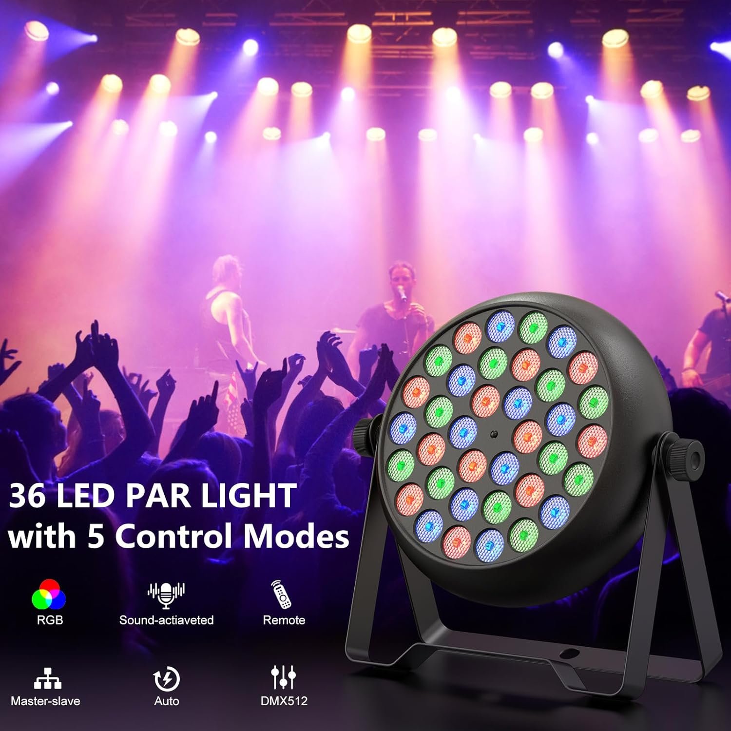 36 LED Stage Lights Corded RGB Par Lights 47 CH LED Stage Lights LED Par Can with Sound Activated DMX 512 Remote Par Lights for Wedding Birthday Show Party KTV 8 Pack.jpg