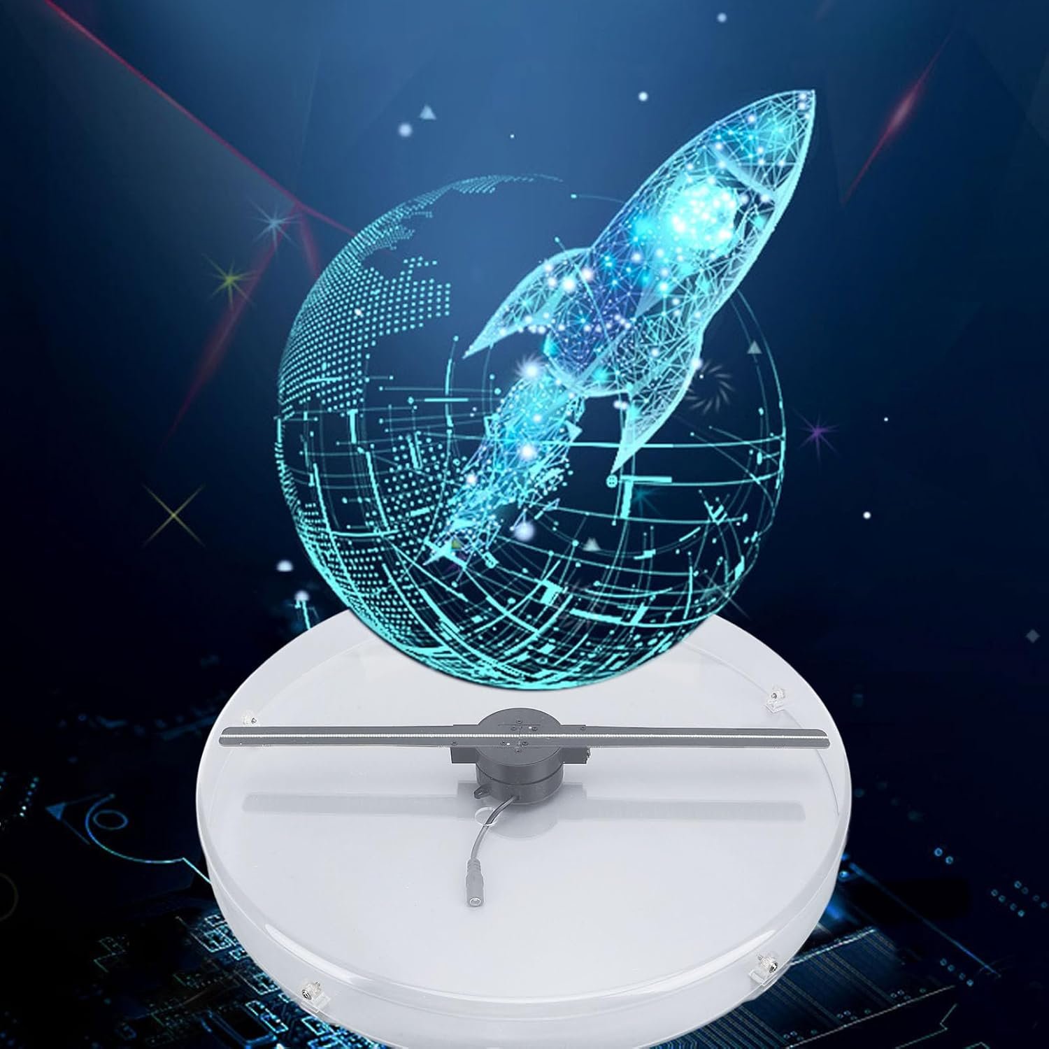 3D Hologram Fan Desktop Hologram Advertising Display Fan with Transparent Cover 256 LED 3D Holographic Projector for Mall Shop Restaurant Hotel US Plug.jpg