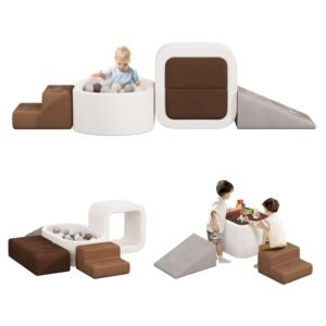 BanaSuper 6 Piece Kids Climbing Foam Blocks Playset with Ball.jpg