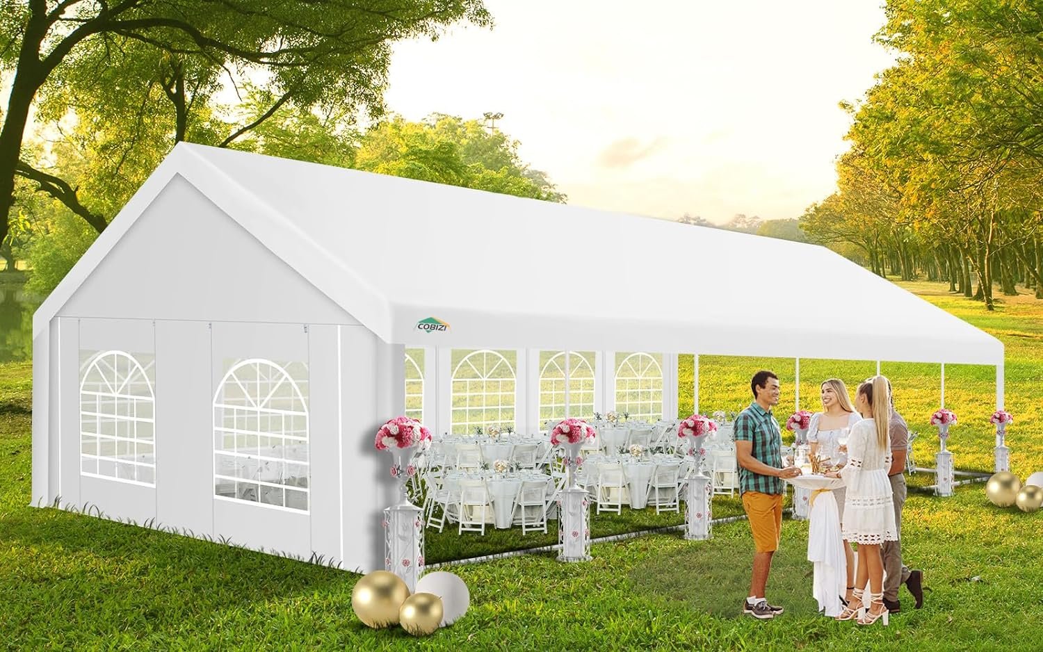 COBIZI 20x40 Party Tent Heavy Duty Galvanized Wedding Tent Event Shelter for Parties Outdoor with Removable Sidewall Built in Sandbag Carpas para Fiestas Large Canopy Waterproof White.jpg