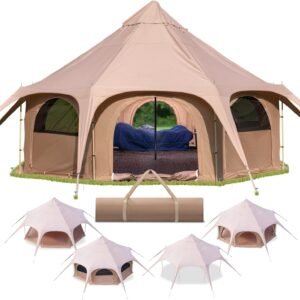 Glamping Canvas Tent 16x9ft Tent with Stove Jack Canopy.jpg