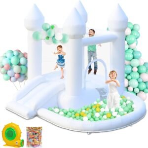 White Bounce House Inflatable Bounce House with Ball Pit.jpg
