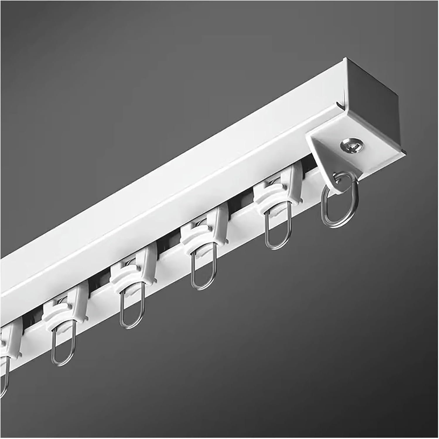 White Hidden Recessed Curtain Track Ceiling Mount Heavy Duty Recessed Curtain Railing System Room Divider Curtain Rod 16 14 12 10 18 20 12 26 28 30 Ft Long Living Room Bedroom Windows.jpg