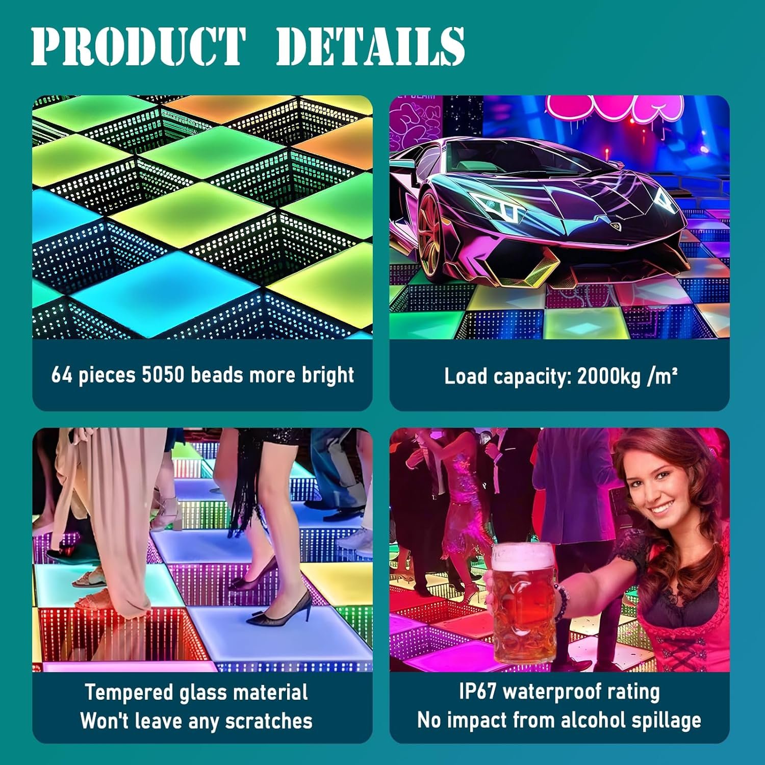 1748988794 3D Dance Floor Stage Lights 8x8ft Glass with Flight Case Infinity Mirror Panel 3D Effect LED Dance Floor for Wedding Party 3DRGBWired.jpg