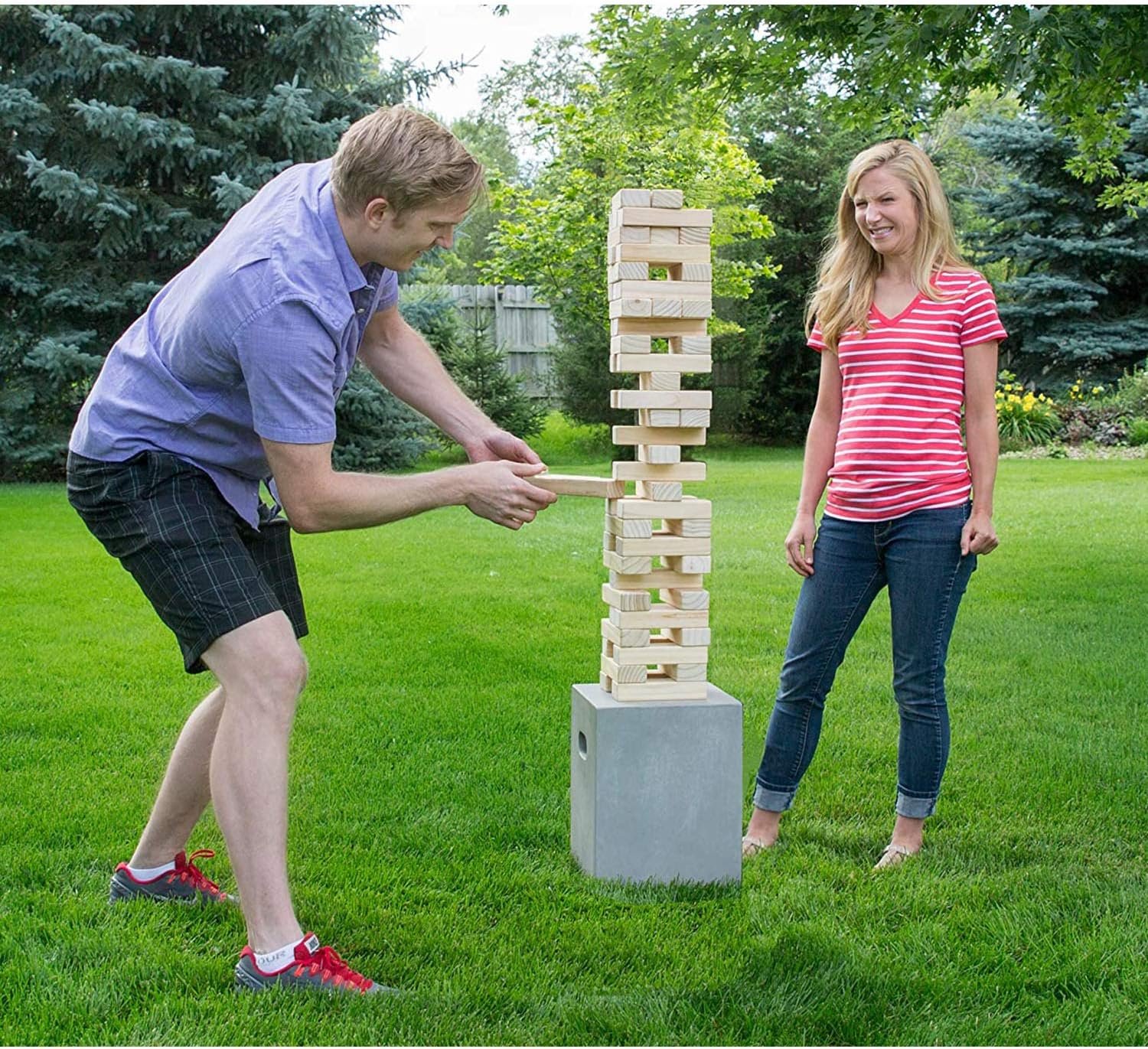 1749586398 Yard Games On The Go Large Tumbling Timbers Wood Tower Stacking Outdoor Party Game with 56 Premium Pine Blocks and Nylon Carrying Case 2 Pack.jpg