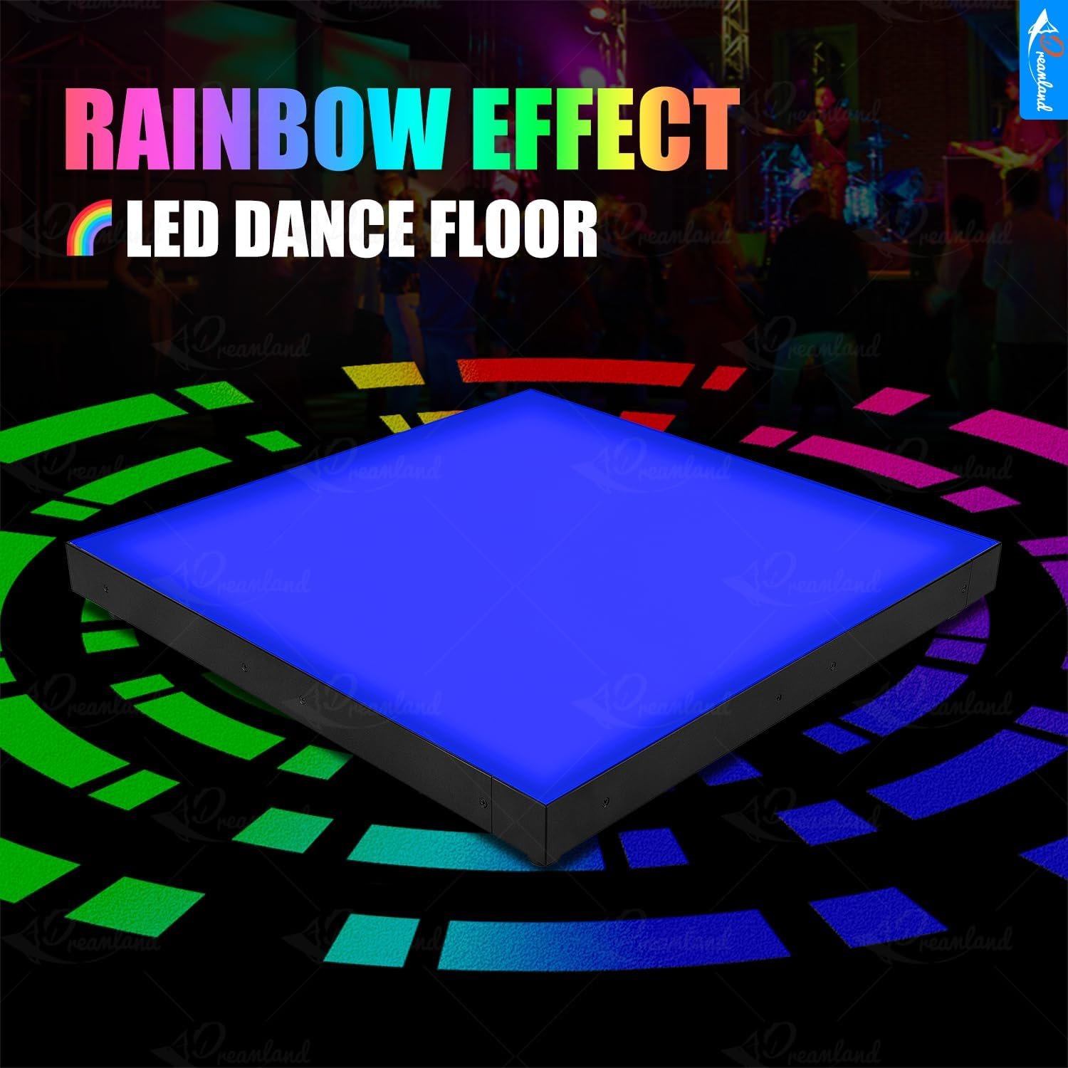 1749816795 Magnetic LED Dance Floor Stage Lights with Flight Case Tempered Glass Infinity DJ Dancing Floors 8ft x 8ft LED Dance Floor for Wedding Party Nightclub KTV DJ 3D Black.jpg