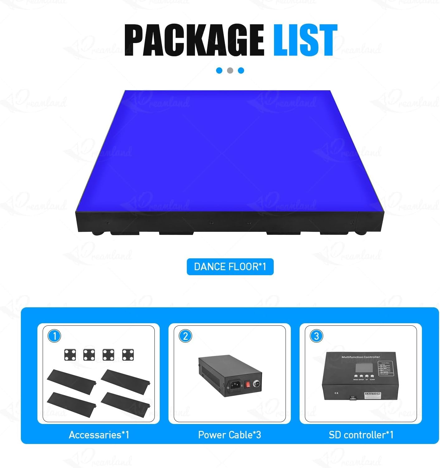 1749816796 Magnetic LED Dance Floor Stage Lights with Flight Case Tempered Glass Infinity DJ Dancing Floors 8ft x 8ft LED Dance Floor for Wedding Party Nightclub KTV DJ 3D Black.jpg