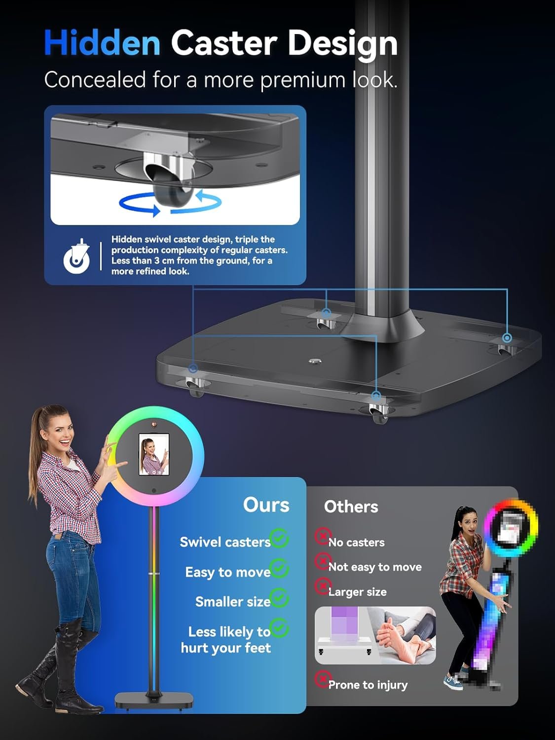 1750741993 Portable Photo Booth Shell Stand for iPads 10.2 to 13 with AI Voice Control and RGB Lighting Lightweight Aluminum Alloy Photobooth Machine for EventsPartiesWedding.jpg