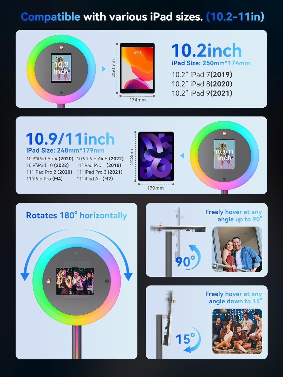1750741994 Portable Photo Booth Shell Stand for iPads 10.2 to 13 with AI Voice Control and RGB Lighting Lightweight Aluminum Alloy Photobooth Machine for EventsPartiesWedding.jpg