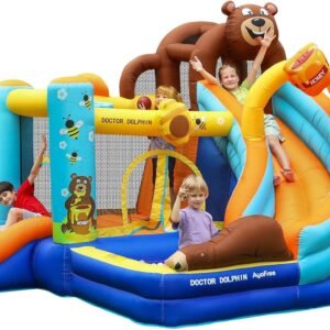 Doctor Dolphin Inflatable Bounce House for Kids Fun Double Slide.jpg