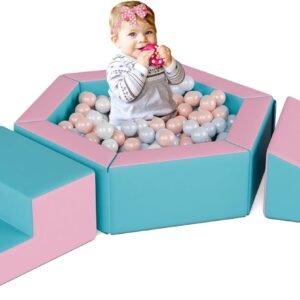 Foam Climbing Blocks for Girls ToddlersPink Soft Play Set Ball.jpg