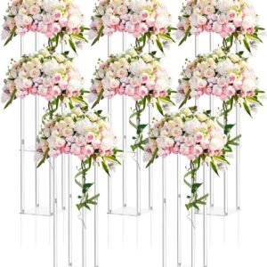 Geetery 8 Pieces Tall Acrylic Vase Wedding Centerpieces Clear Flower.jpg