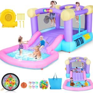 Inflatable Bounce House Water Slide for Kids Backyard with Ball.jpg