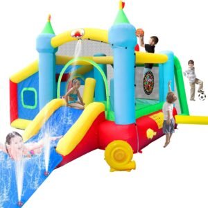 Inflatable Bounce House and Extended Long Water Slide Jumping Castle.jpg