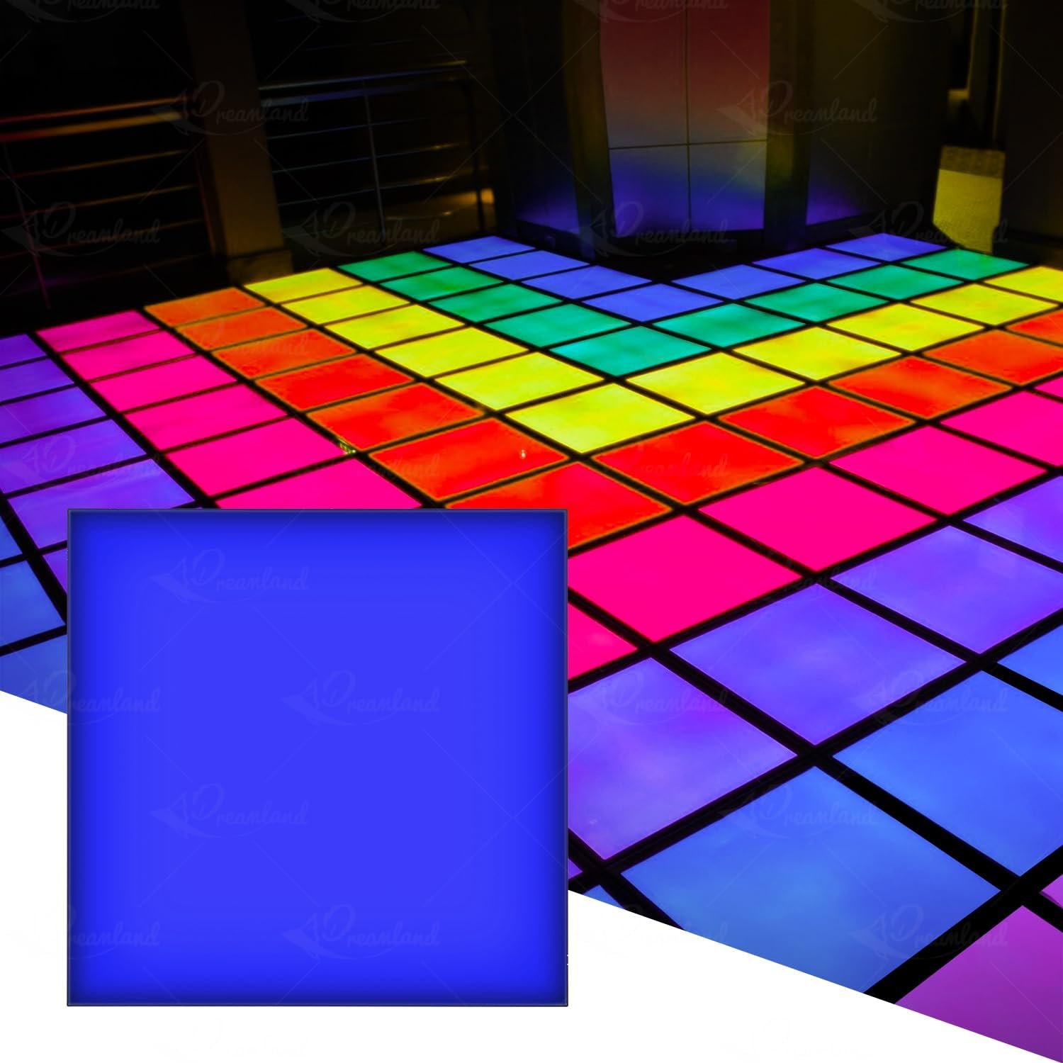 Magnetic LED Dance Floor Stage Lights with Flight Case Tempered Glass Infinity DJ Dancing Floors 8ft x 8ft LED Dance Floor for Wedding Party Nightclub KTV DJ 3D Black.jpg