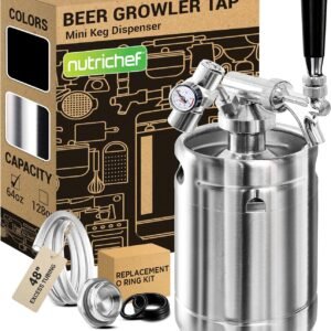 NutriChef Pressurized Growler Tap System 64oz Stainless Steel Mini Keg.jpg