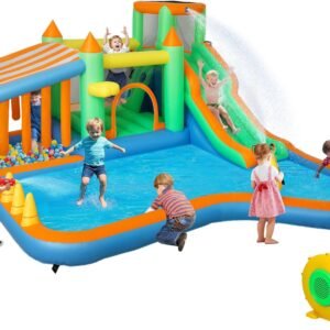 Qaba Inflatable Water Slide with Large Splash Pool 8 in.jpg