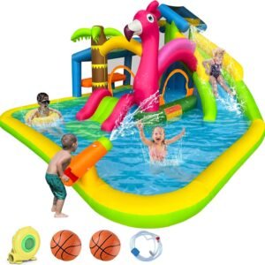 RETRO JUMP Inflatable Water SlideFlamingo Water Park Bouncy Castle9 in.jpg