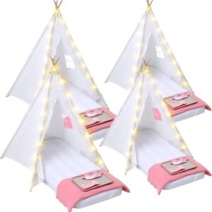 Windyun 4 Pack Kids Teepee Tent Bulk with Light and.jpg