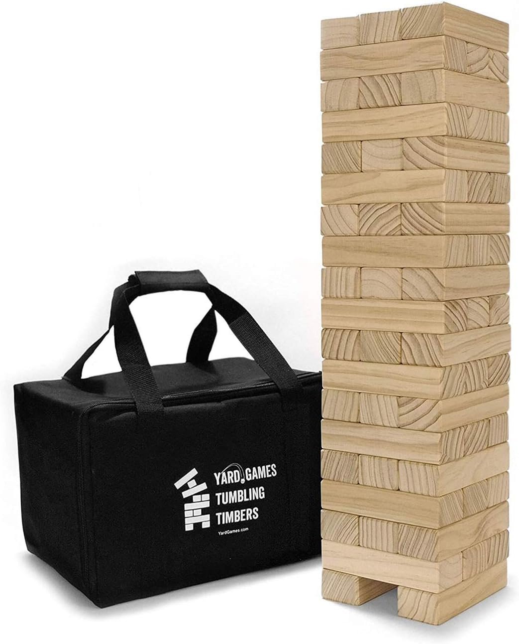 Yard Games On The Go Large Tumbling Timbers Wood Tower Stacking Outdoor Party Game with 56 Premium Pine Blocks and Nylon Carrying Case 2 Pack.jpg
