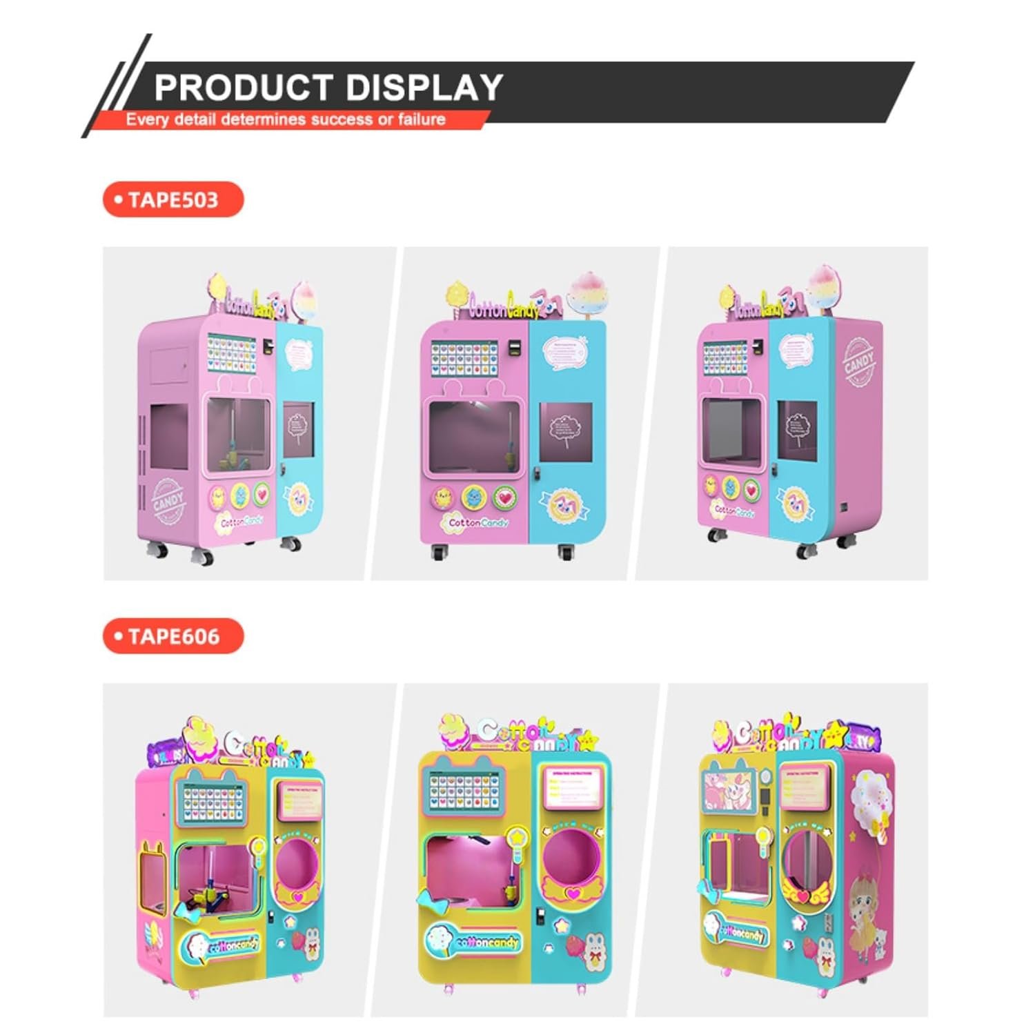 1752286395 Pink Cotton Candy Machine Attractive Design Fully Automatic Operation Ideal for Kids Parties and Events Fast Production User Friendly Interface.jpg