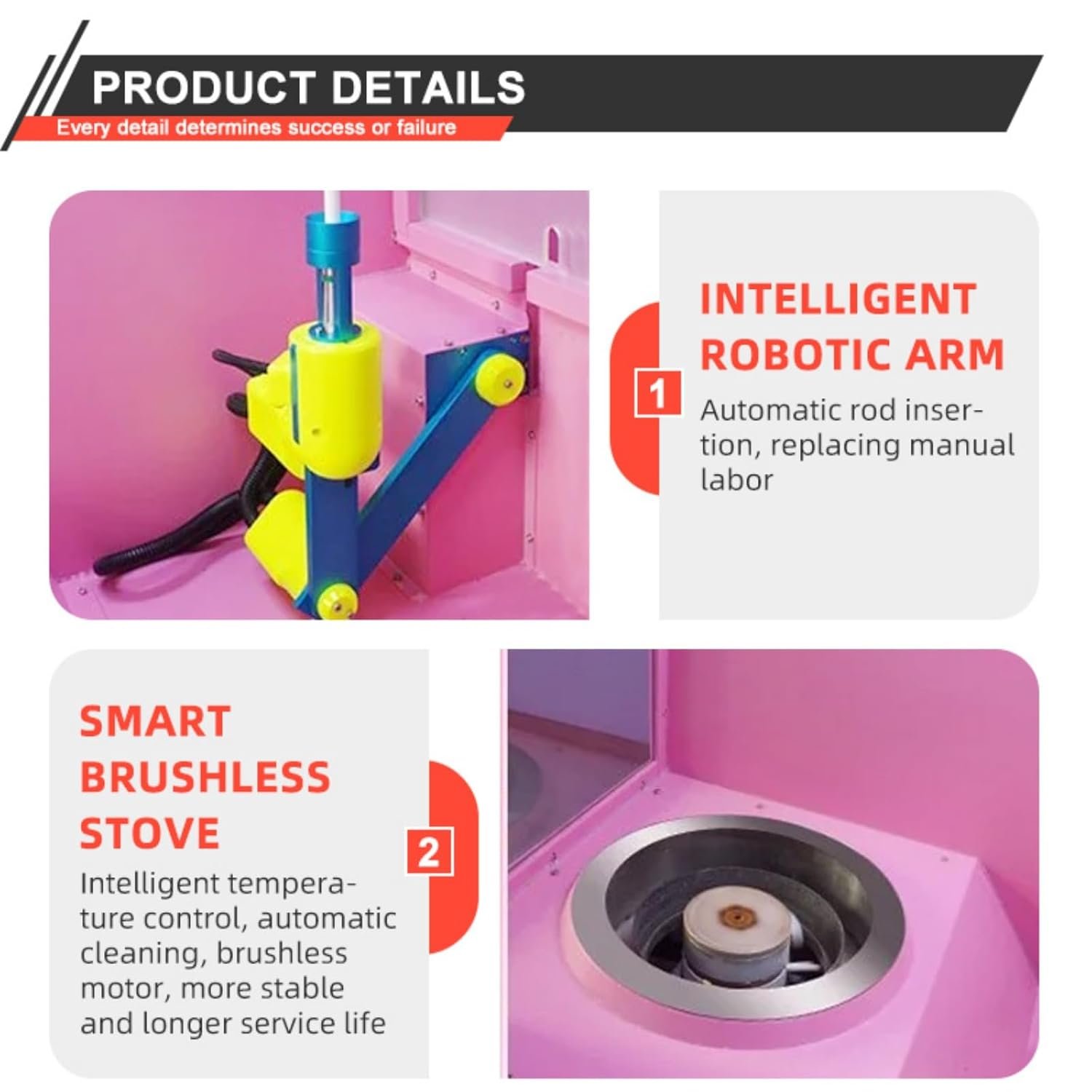 1752286396 Pink Cotton Candy Machine Attractive Design Fully Automatic Operation Ideal for Kids Parties and Events Fast Production User Friendly Interface.jpg
