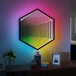 3D Mirror Tunnel Light LED Infinity Mirror Wall Lamp Remote.jpg