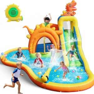 Dinosaur Inflatable Water Slide Park 7 in 1 Bounce.jpg