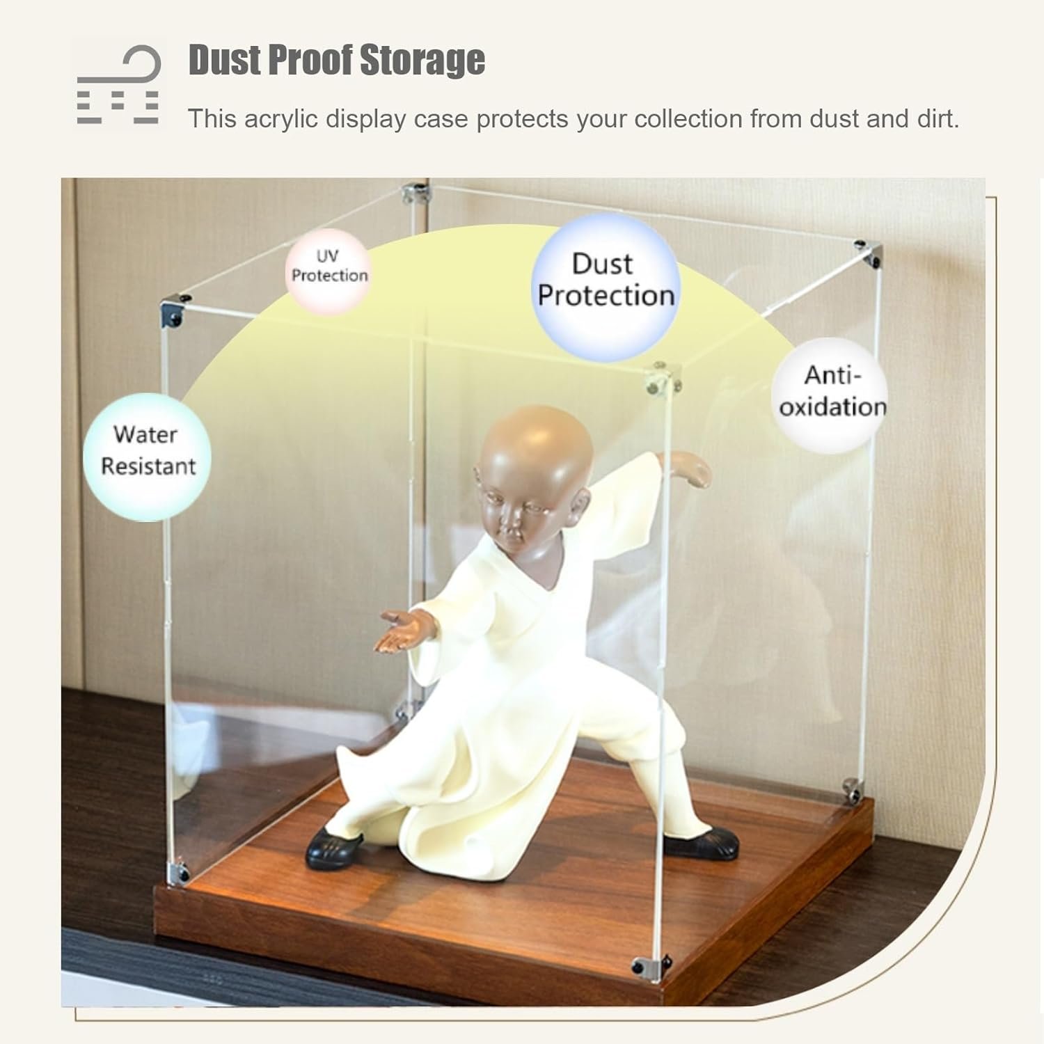 Kunovo Acrylic Display Case Dustproof Transparent Acrylic Box for Glow Sticks Tall Narrow Collectibles Acrylic Display Case Self Assembly Stackable Display Cabinet50x25x40cm20x10x16.jpg