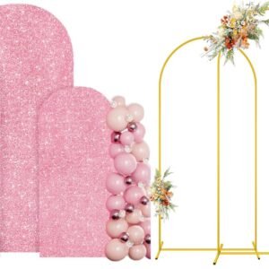 MODFUNS Metal Arch Backdrop Stand and Cover Set 66672ft Pink.jpg