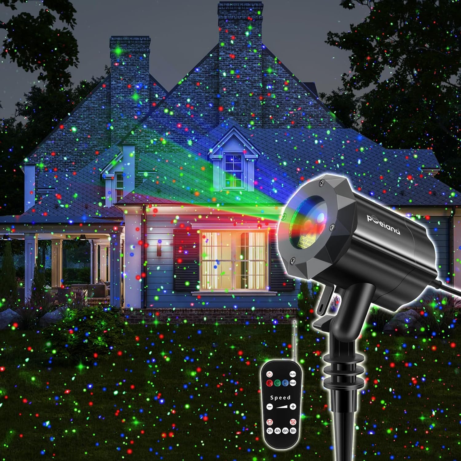 Poeland Christmas Laser Projector Lights Waterproof Outdoor Garden Decorative Lighting with Security Lock 3 Color Red Green Blue.jpg