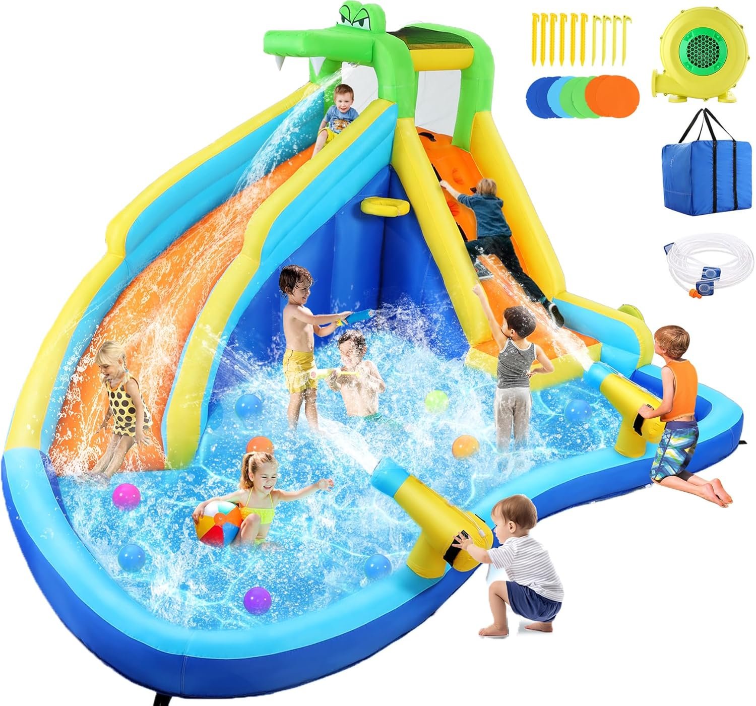 Whubefy Inflatable Water Slides for Kids with 450W Blower 6.jpg