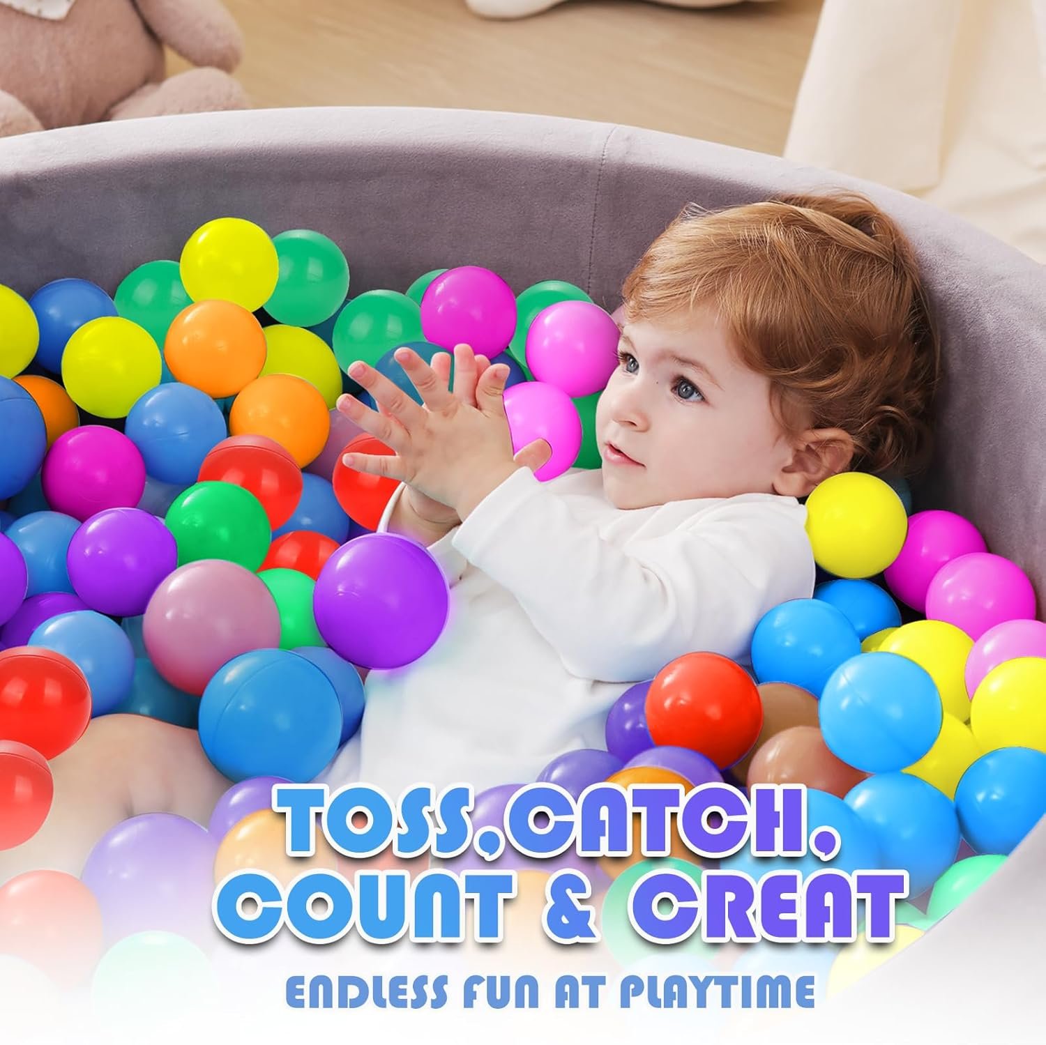 1755616394 1000 Count Star Ball Pit Balls Non Toxic Soft Plastic Balls for Kids BPA Phthalate Free Crush Proof Suitable for Ages 1 5. Ideal for Parties Pools Tents and More 7 Colors.jpg